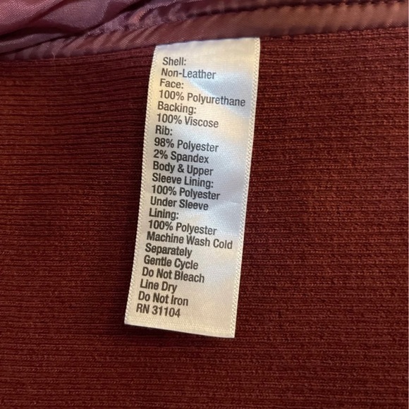 New Directions Moto Red Faux Leather Jacket - Picture 8 of 10